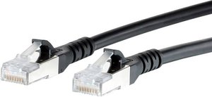 Kabel LAN Metz Connect 1308451000-E, 1 szt., RJ45, CAT 6a, S/FTP, 1.00 m, czarny