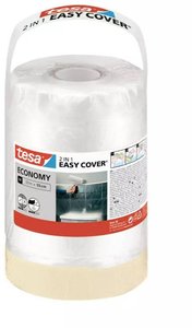 tesa Easy Cover Economy + 2 wkłady folii malarskiej - do maskowania i krycia podczas prac malarskich - 25 mx 55 cm Folia ochronna tesa  58883-00000-02 Easy Cover Economy (D x S) 33 m x 550 mm 33 m 1 zest.