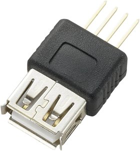 Złącze wtykowe USB do montażu na płytce drukowanej TRU COMPONENTS Typ A 774854, 1 szt.