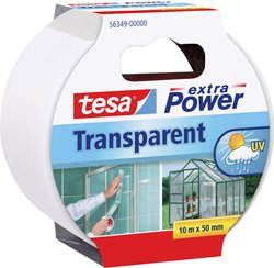 tesa extra Power® Transparentna taśma naprawcza — odporna na wodę i warunki atmosferyczne, szczególnie wytrzymała, idealna do naprawy przezroczystych powierzchni Taśma naprawcza tesa tesa® extra Power 56349-00000-04  (D x S) 10 m x 50 mm 10 m 1 szt.