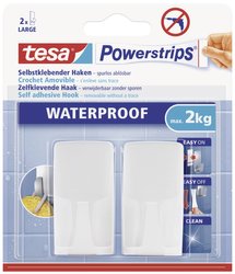 Tesa Powerstrips® Waterproof Hook Plastic 2 Hooks Hak wodoodporny, TESA Powerstrips 59701 59701