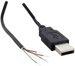 Złącze męskie USB typu A 2.0 z otwartym końcem kabla TRU COMPONENTS 1582621, 1.80 m, 1 szt.