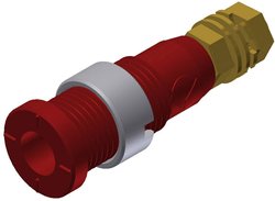 Złącze bananowe SKS Hirschmann MSEB 2600 G M3 Au czerw.