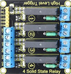 4-Kanałowy Przekaźnik Półprzewodnikowy Do Napięcia Zmiennego Płyta przekaźnika Joy-it sbc-ssr01 Moduł przekaźnika 1 szt.