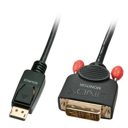 Przejściówka, adapter DisplayPort LINDY 41489 41489, [1x złącze męskie DisplayPort - 1x złącze męskie DVI-D]