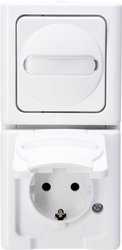 Przełącznik/Gniazdo Komplet Kopp BlueElectric 130802000, biały