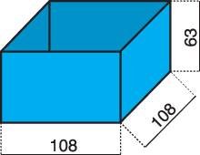 Wkładka do pojemnika asortymentowego Hünersdorff 624300, Ilość przegród: 1, (D x S x W) 108 x 108 x 63 mm