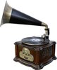 System stereo z płytą dźwiękową, radiem FM, CD/MP3, USB i Bluetooth® Gramofon soundmaster NR917 brązowy, złoty, czarny